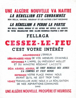 Tract appealing to the fellaghas to surrender to the rench army -