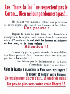 Propaganda tract against the F.L.N.