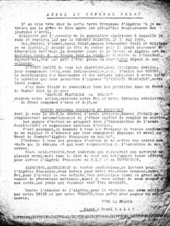 Tract - Appel du Général Salan
