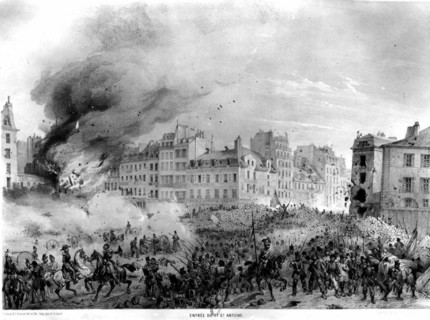 Entrance to faubourg Saint-Antoine during the riots