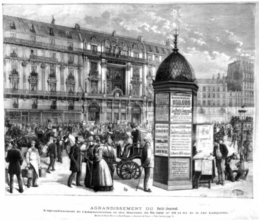 Paris, rue La Fayette, l'immeuble du "Petit Journal"