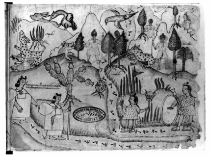 The Aztecs crossing mountainous regions