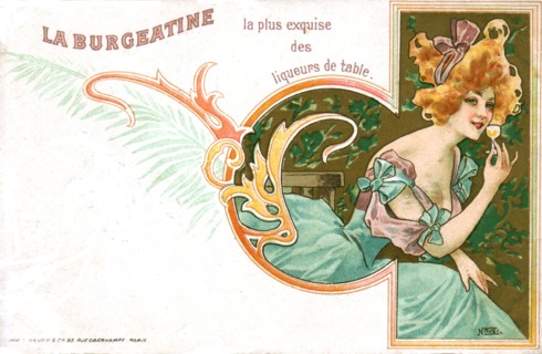 Advertising postcard for "La Burgeatine"  liqueur