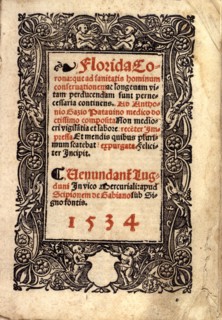 Antonio GAZI, Manuscript : "Florida Corona que ad sanitatis hominum conservatione..."