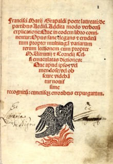 Francesco Mario GRAPALDI, Manuscript,  "Departibus aedium"