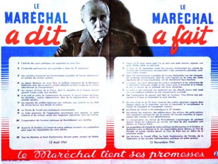 Affiche de propagande du Gouvernement de Vichy. Le Maréchal Pétain.