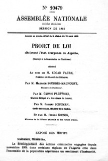 Draft law concerning the state of emergency in Algeria