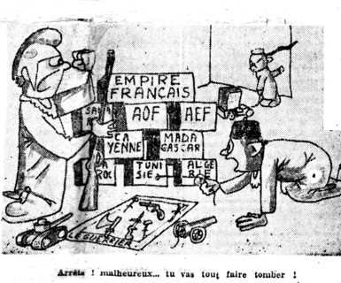 Caricature concerning Tunisia published in the newspaper "L'Algérie libre"
