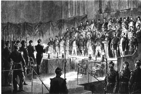Commune de Paris. 3ème Conseil de guerre de Versailles. Lecture du verdict aux accusés.