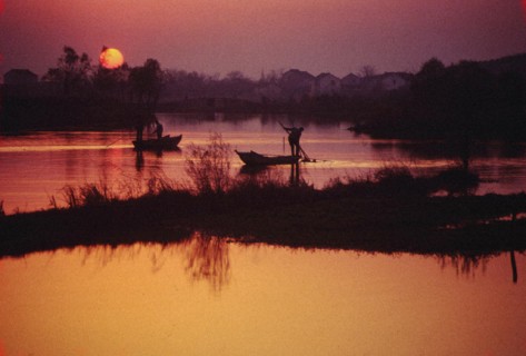 Lever de soleil sur le lac Taihu