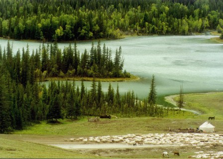 Lac Hanasi, Wolongwan, coude de la rivière du Dragon couché