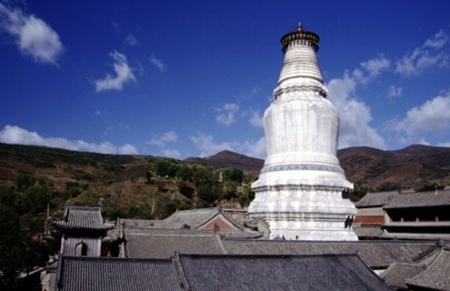 Mont Wutai, pagode blanche au temple de Tayuan