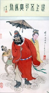 Peinture traditionnelle chinoise -  Zhong Kui, le dieu qui capture le fantôme