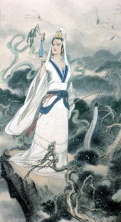 Traditional Chinese painting: Guanyin, the Goddess of Mercy