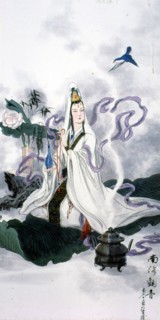 Traditional Chinese painting: Guanyin, the Goddess of Mercy