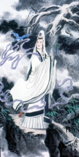 Traditional Chinese painting: Guanyin, the Goddess of Mercy