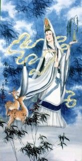 Traditional Chinese painting: Guanyin, the Goddess of Mercy