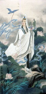 Traditional Chinese painting: Guanyin, the Goddess of Mercy