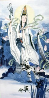 Traditional Chinese painting: Guanyin, the Goddess of Mercy