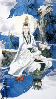 Traditional Chinese painting: Guanyin, the Goddess of Mercy