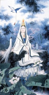 Traditional Chinese painting: Guanyin, the Goddess of Mercy