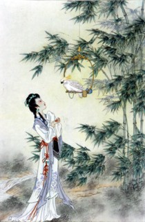 Illustration pour le célèbre roman chinois : "Rêve dans le Pavillon Rouge"