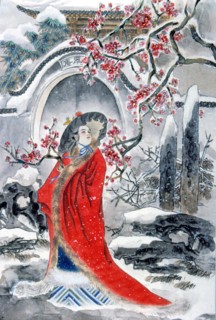 Illustration pour le célèbre roman chinois : "Rêve dans le Pavillon Rouge"