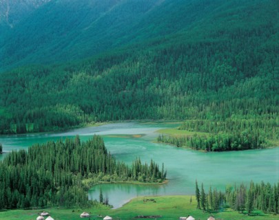Lac Hanasi, province du Sinkiang, Chine