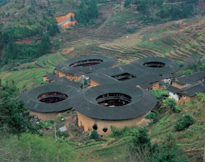 Village, Tu Builing, province du Fujian, Chine