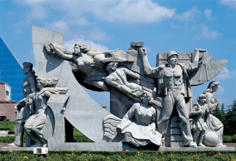 Statues dans un parc, Shanghai, Chine