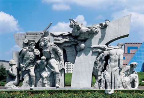 Statues dans un parc, Shanghai, Chine