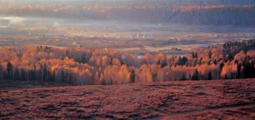 Campagne, province du Xinjiang, Chine