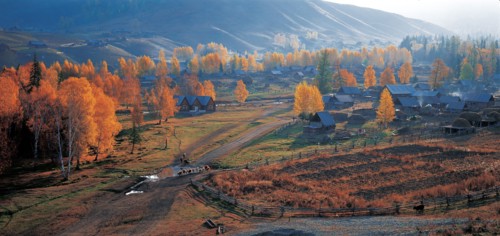 Village Baihaba, Comté de Habahe, province du Singkiang, Chine