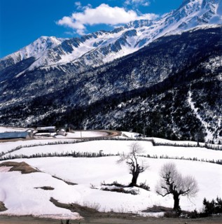Paysage enneigé, province du Yunnan, Chine