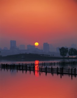 Lac de l'ouest, Pont Duanqiao, Hangzhou, province du Zhejiang, Chine