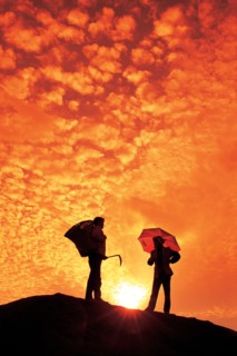 Coucher du soleil, province du Yunnan, Chine