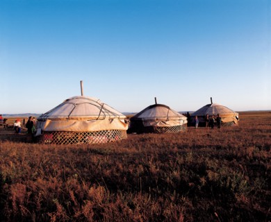 Maisons traditionnelles, Mongolie Intérieure, Chine