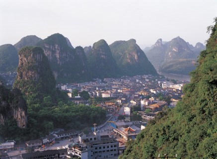 Habitations de l'ethnie de Lijiang, ville de Guilin, province du Guangxi, Chine