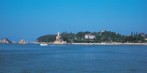 Vue sur la ville de Xiamen sur l'île de Gulangyu, dans la province du Fujian, Chine