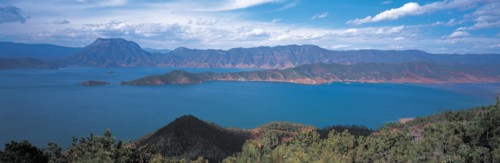La lac Lugu, dans la province de Yunnan, Chine