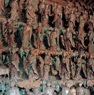 Salle aux Bodhisattva du Temple Shuanglin, ville de Pingyao, province du Shanxi, Chine