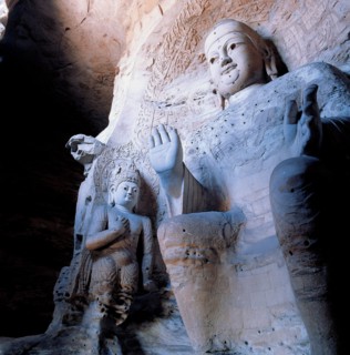 Statue de Bouddha des grottes de Yungang, province du Shanxi, Chine