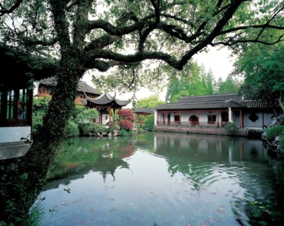 Habitations au bord de l'eau, Hangzhou, Chine