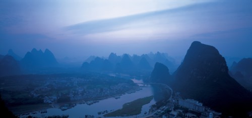 Vue aérienne de la ville de Guilin, Chine