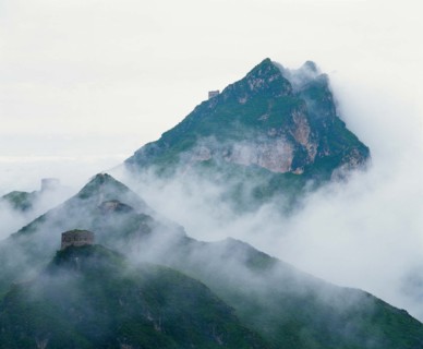 The Great Wall's Jiankou part in fog, Beijing,China