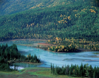 Moon Sinus of Kanasi Lake,xinjiang,China