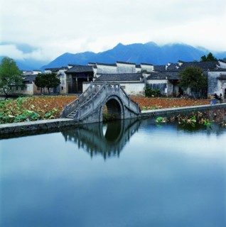 The landscape of Nanhu Lake,Hongcun Village,Yixian County,Anhui Province,China