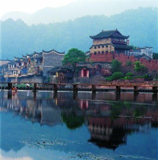 The scene of the North City Gate of Ancient Phoenix City,Hunan Province,China