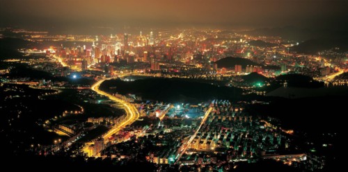 An aerial view of Luohu District,Shenzhen,China