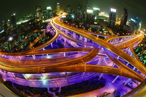 Yan'an crossroads in Shanghai,China